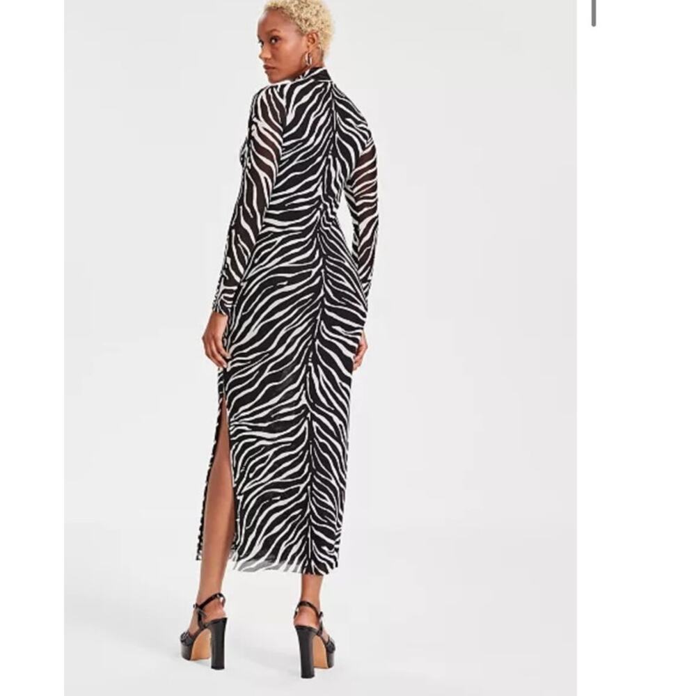 Bar III
Women's Zebra-Print Mock Neck Midi Dress size large - Picture 2 of 11